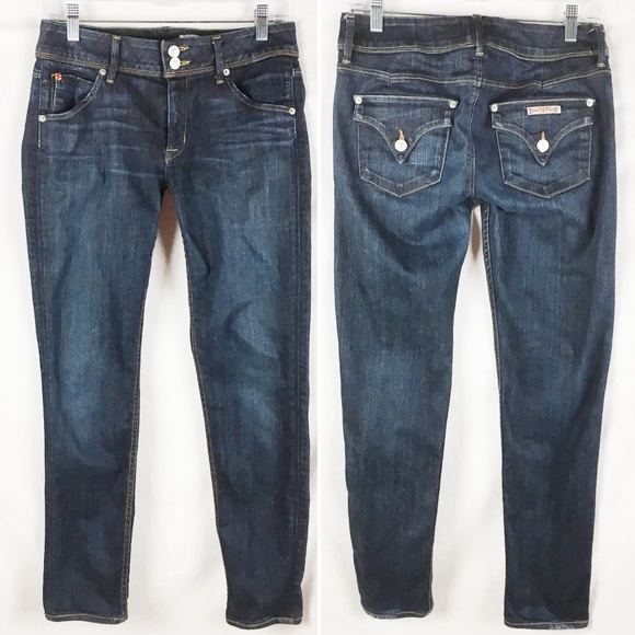 Hudson Jeans Denim - Hudson Collin Midrise Skinny Jeans 28 Dark Wash